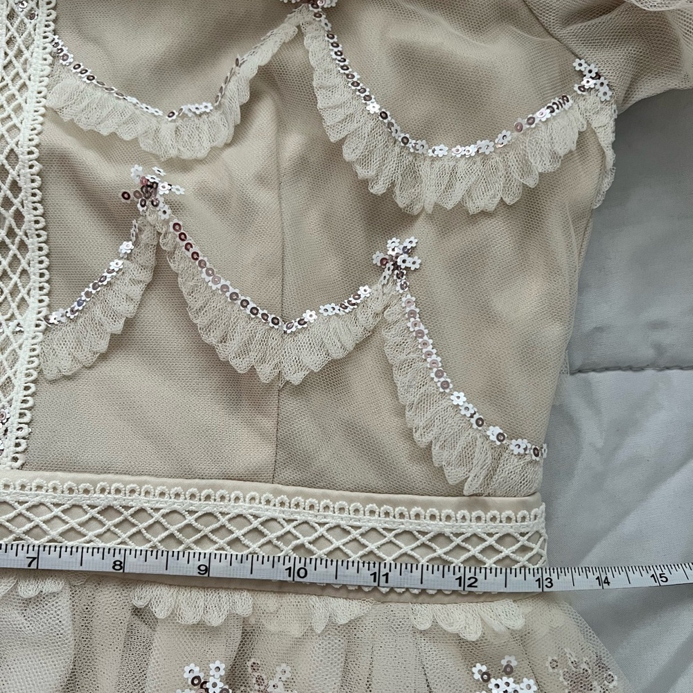 Dainty Jewells Glitz in the Garden Ivory Tulle Midi Dress Size XS - Picture 8 of 8